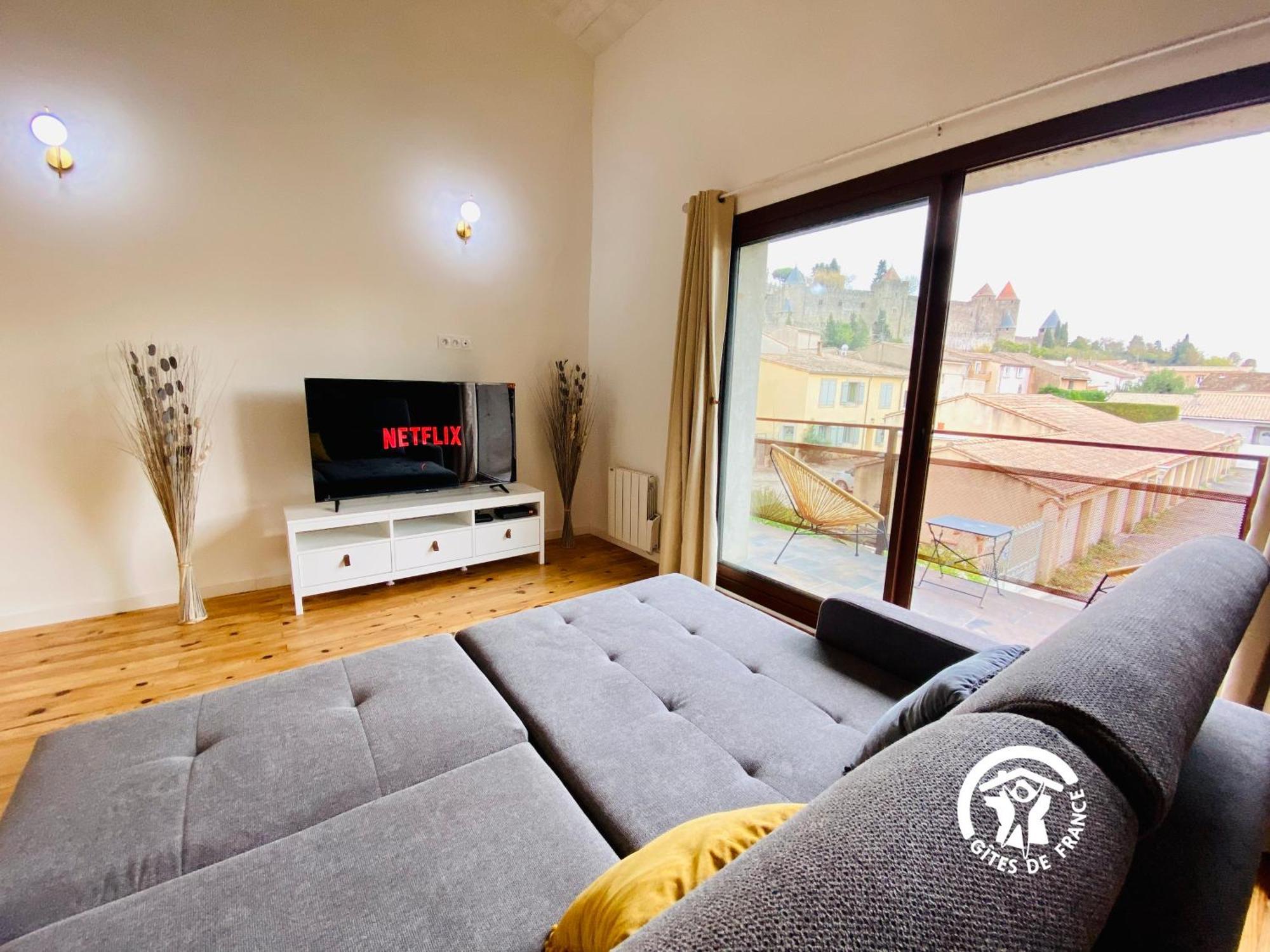 Loft Cocon Climatise - Imprenable Vue Sur Le Chateau Comtal Carcassonne Esterno foto